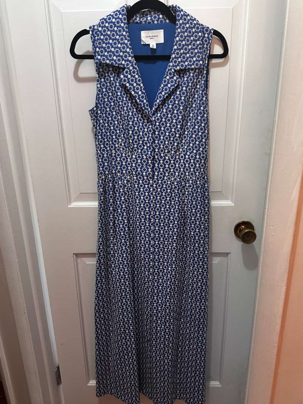 Pomander Place Tuckernuck Blue Eyelet Sleeveless Noelle Maxi Dress
